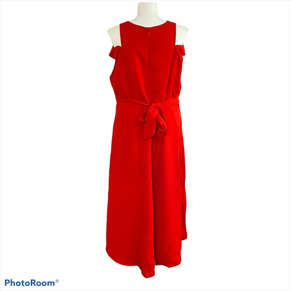 ROAMANS RED SLEEVELESS CUTOUT DRESS - Picture 5 of 9